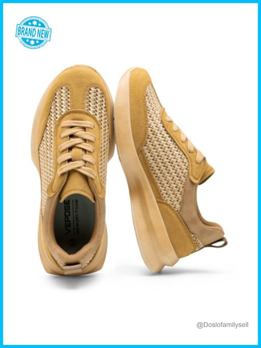 Women's Retro Platform Sneakers Lightweight Lace Up Walking Shoes